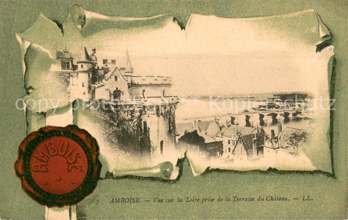 Amboise Vue sur la Loire prise de la Terrasse du Chateau