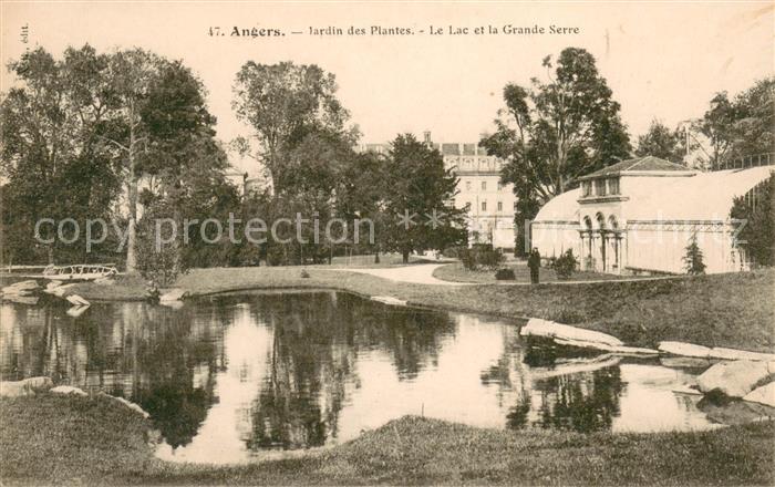 Angers Jardin des Plantes Le Lac et la Grande Serre