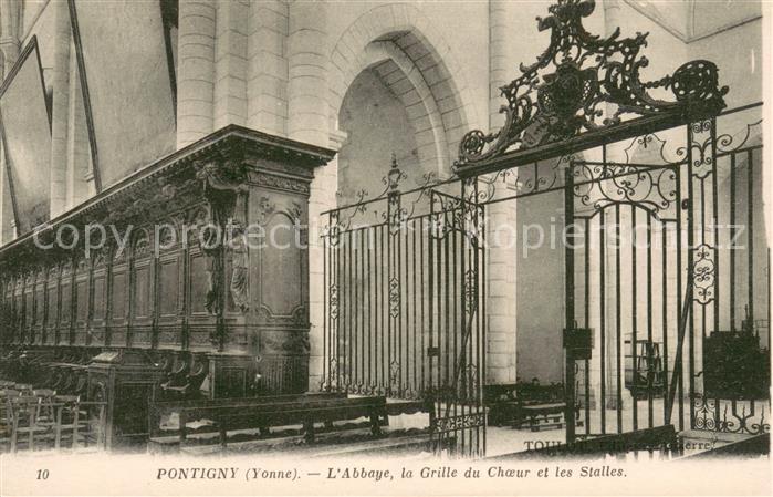 Pontigny Abbaye la Grille du Choeur et les Stalles