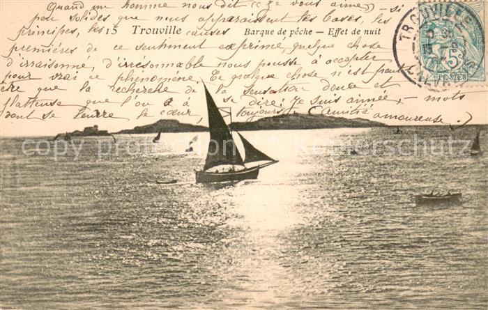 Trouville-Deauville Barque de peche Effet de nuit