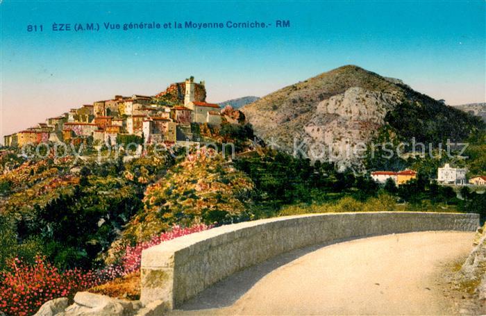 Eze-sur-Mer Vue generale et la Moyenne Corniche