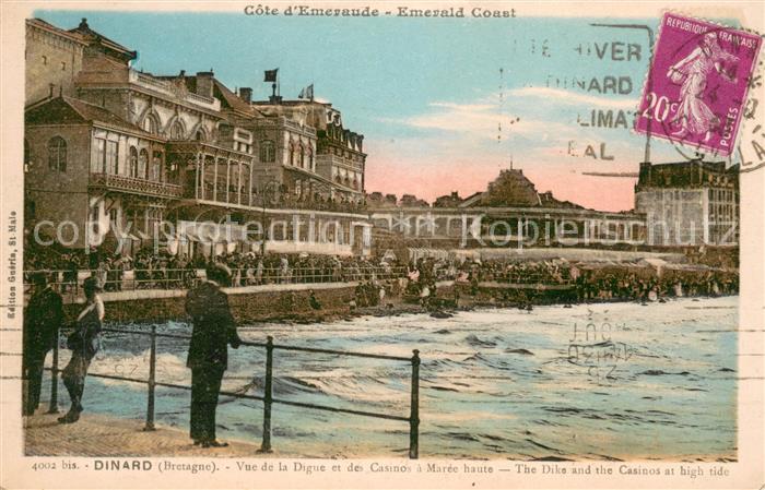 Dinard 35 Vue de la Digue et des Casinos a Maree haute