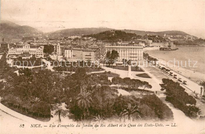 Nice Alpes Maritimes Vue d’ensemble du Jardin du Roi Albert et le Quai des Etats