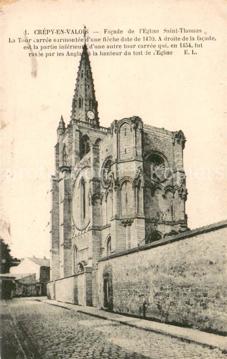 Crepy-en-Valois Facade de l’Eglise Saint Thomas