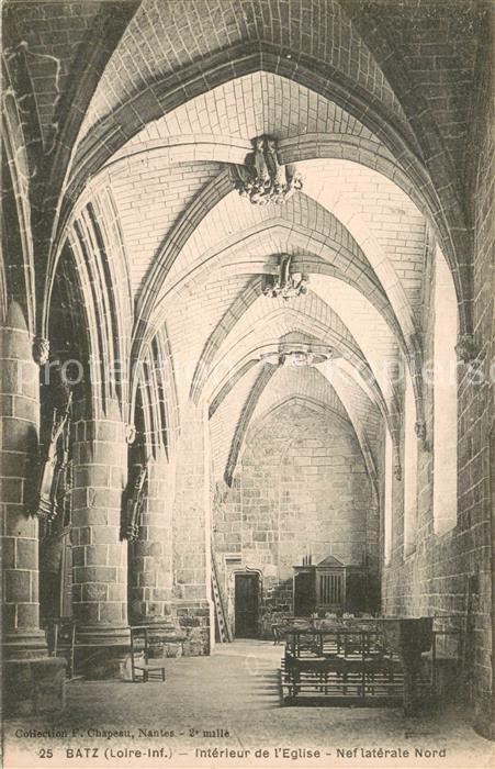 Batz-sur-Mer Interieur de l’Eglise Nef laterale Nord