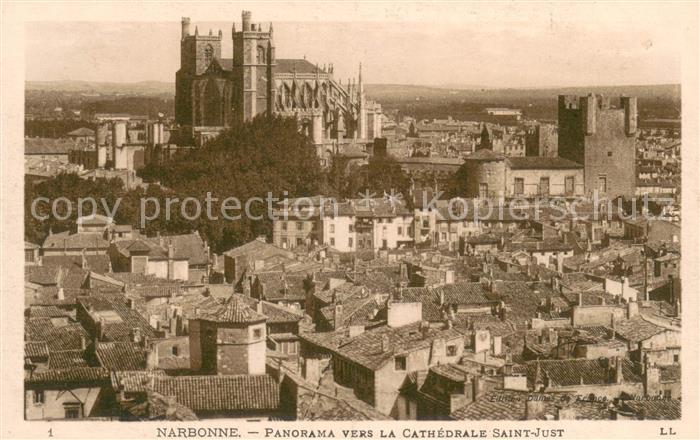 Narbonne Aude Panorama vers la Cathedrale Saint Just