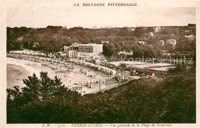 Perros-Guirec Vue generale de la Plage de Trestraou