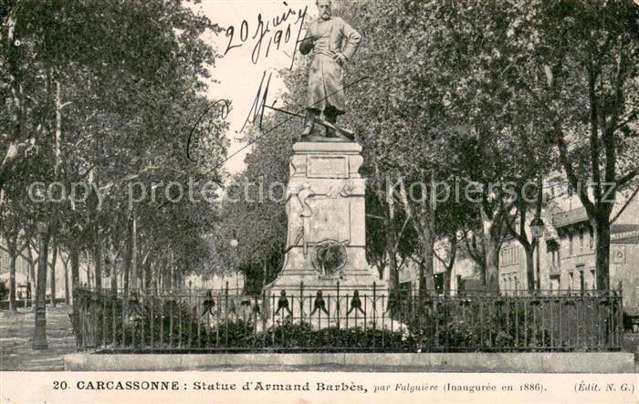 Carcassonne Statue d’Armand Barbes par Falguiere