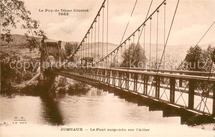 Jumeaux Le Pont suspendu sur l'Allier