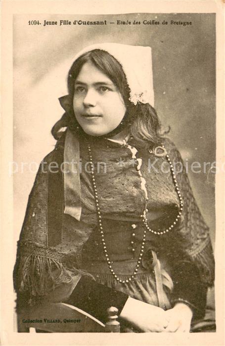 Ouessant Jeune Fille d’Ouessant Etude des Coiffes de Bretagne