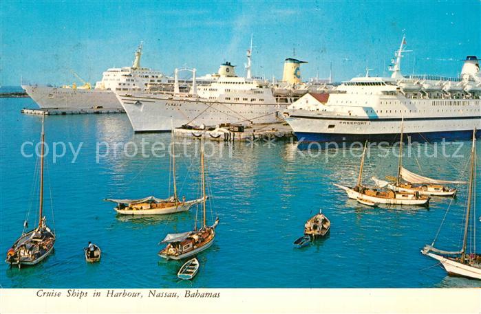 Schiffe Ships Navires Cruise ships in Harbour Nassau Bahamas