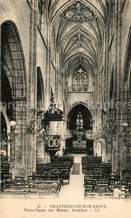 Villefranche-sur-Saone Eglise Notre Dame des Marais intérieur