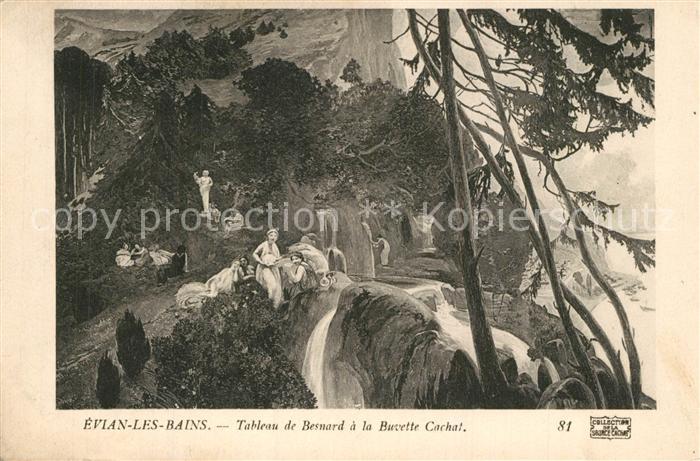 Evian-les-Bains Haute Savoie Tableau de Besnard a la Buvette Cachat Kuenstlerkar