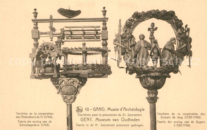 Gand Belgien Musee d Archéologie Torchères pour la procession du Saint Sacrement