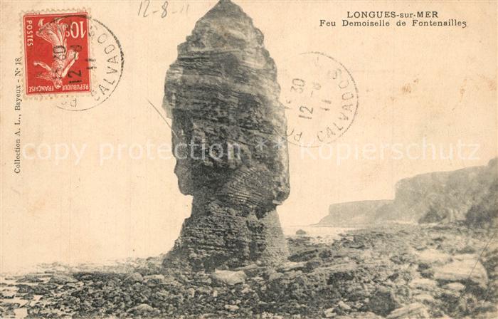 Longues-sur-Mer Feu Demoiselle de Fontenailles Felsen
