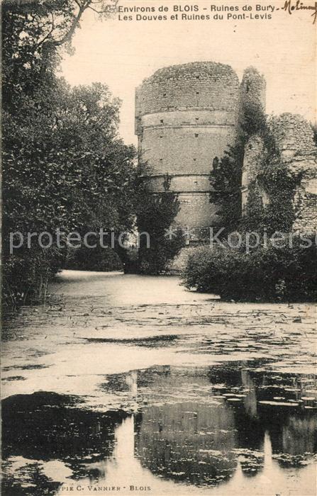 Blois 41 Ruines du Bury Les Douves et Ruines du Pont Levis