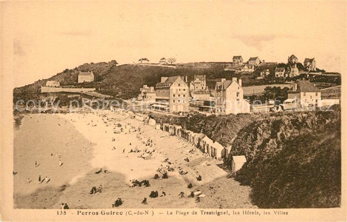 Perros-Guirec Plage de Trestrignel Hôtels Villas