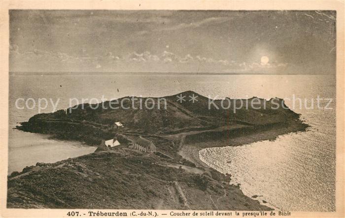 Trebeurden Coucher de soleil devant la presqu ile de Bihit