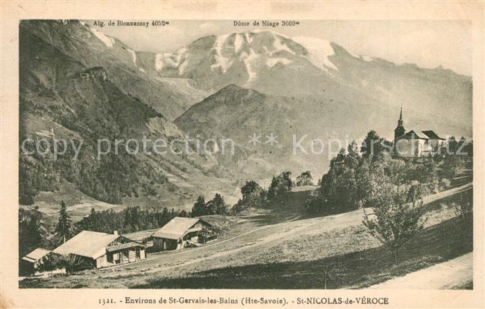 Saint Nicolas de Veroce Panorama Aiguille de Bionnassay Dôme de Miage Alpes