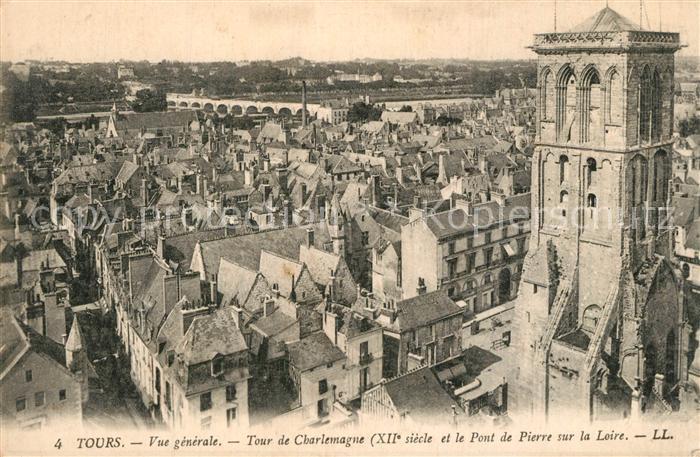 Tours Indre-et-Loire Vue Generale Tour de Charlemagne Pont d