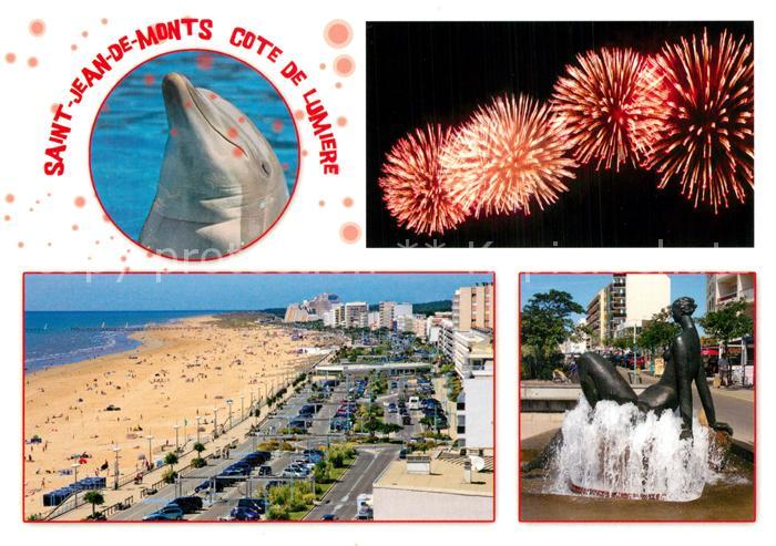 Saint Jean de Monts Dauphin La Baigneuse Statuaire Henri Murail Plage Feu d arti