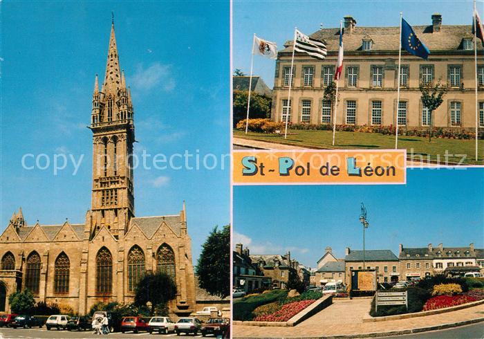Saint-Pol-de-Leon Vues diverses Eglise Bâtiment Place