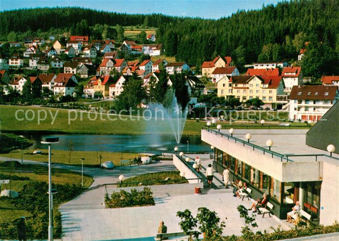 Schonach Schwarzwald Kurpark Fontaene Restaurant Hoehenluftkurort Wintersportpla