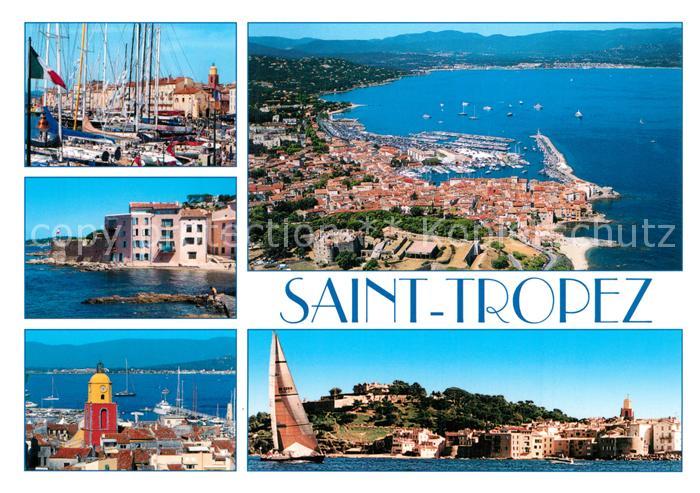 Saint Tropez Var Yachthafen Panorama Côte d Azur Fliegeraufnahme