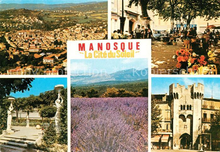 Manosque Teilansichten Markt Landschaftspanorama