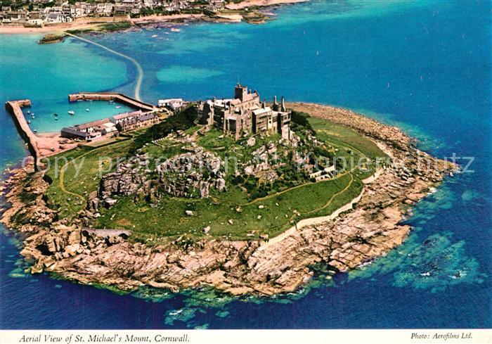 St Michaels Mount Aerial view Benedictine Abbey