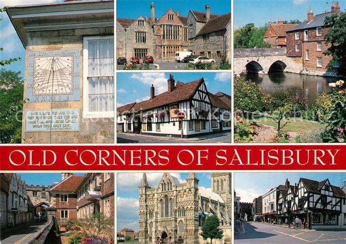 Salisbury Wiltshire Old Corners of the city Sundial Malmesbury House Hight Stree