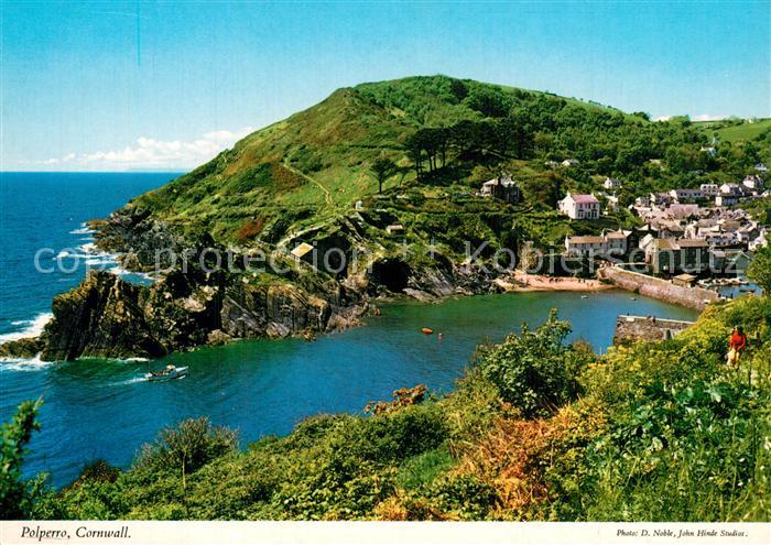 Polperro Cornwall Kuestenpanorama Bucht