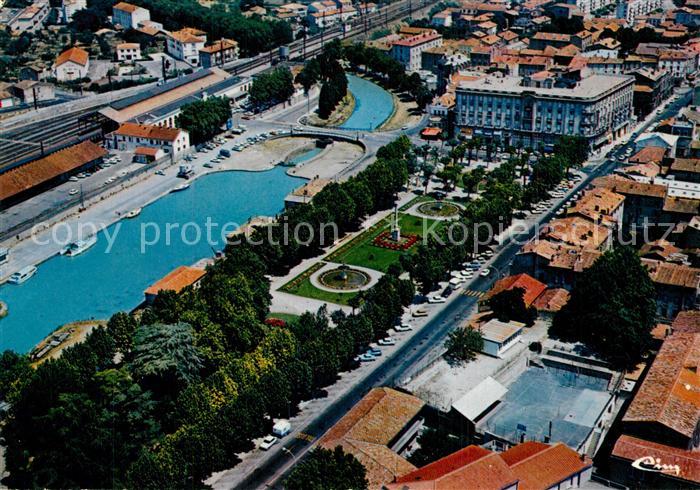 Carcassonne Vue generale aerienne la gare et le squ