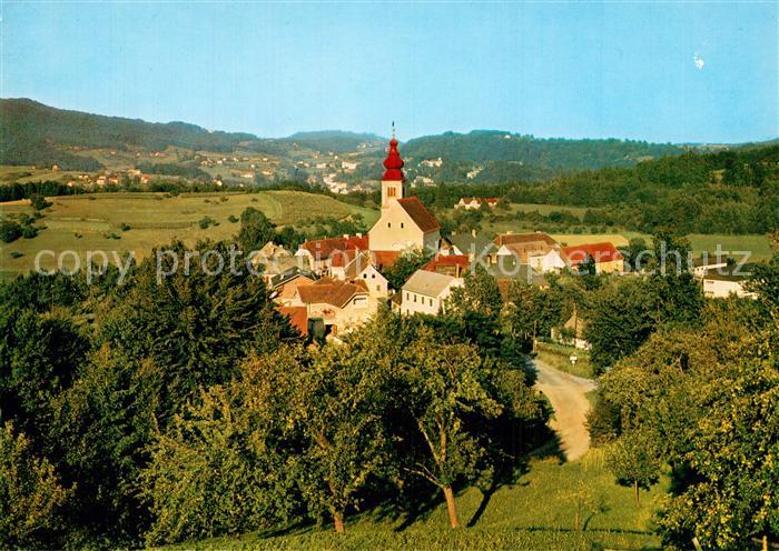 Trautmannsdorf Oststeiermark Panorama mit Kirche