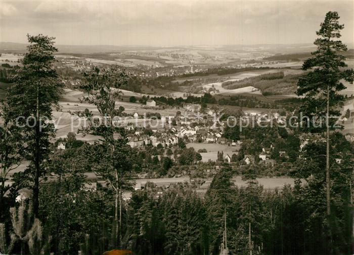 Erlbach Vogtland Blick vom Kegelberg mit Markneukirchen