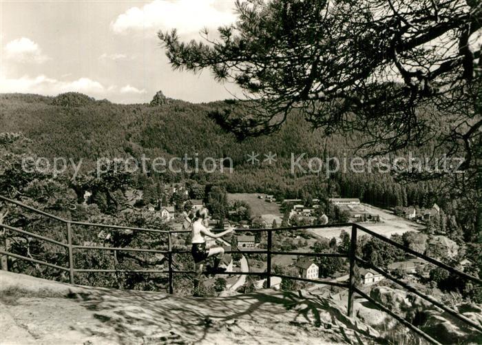 Oybin Blick vom Oybin zum Scharfenstein