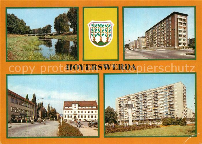 Hoyerswerda Elsterbruecke Wilhelm Pieck Strasse Rathausblick Zentrum
