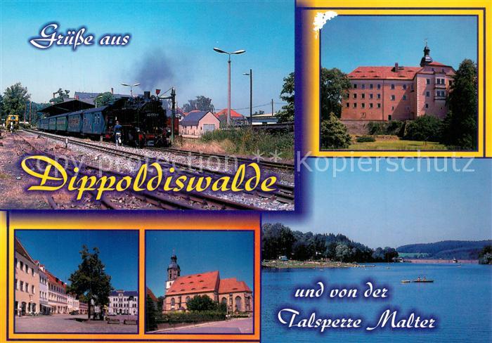 Dippoldiswalde Osterzgebirge Bahnhof der Weisseritztalbahn Schloss Dippoldiswald