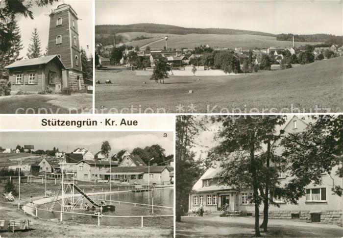Stuetzengruen Aussichtsturm Kuhberg Teilansicht Naherholungszentrum Berggaststae