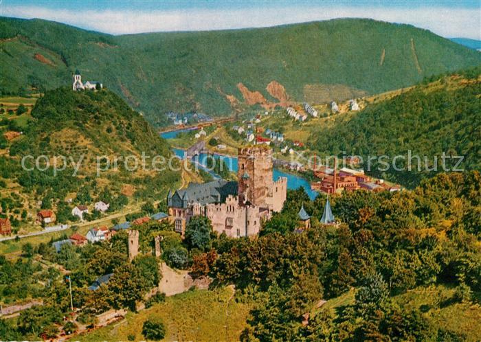 Burg Lahneck Fliegeraufnahme Rhein und Lahn