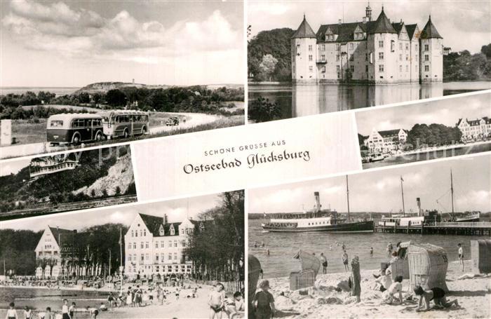 Gluecksburg Ostseebad Teilansichten Schloss Strand