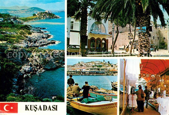 Kusadasi Genel goeruenues Sehirden bir kose Eski liman Turistik bir pazar