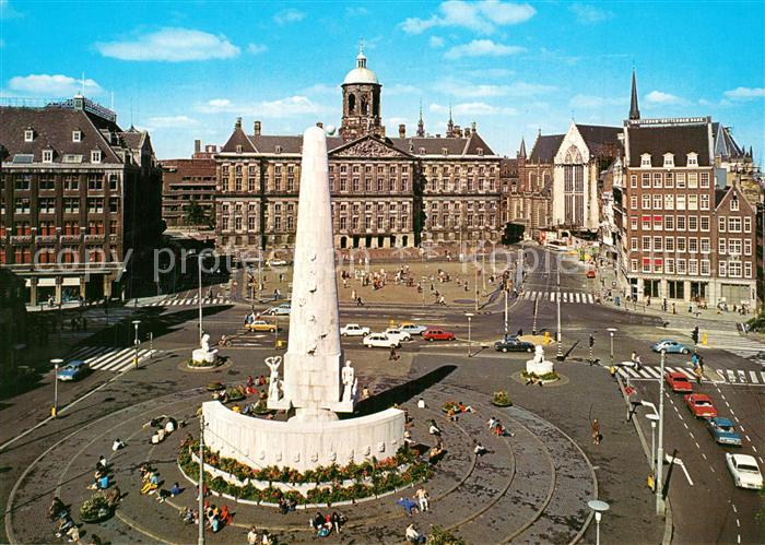 Amsterdam Niederlande Dam met Koninlijk Paleis en Nationaal Monument