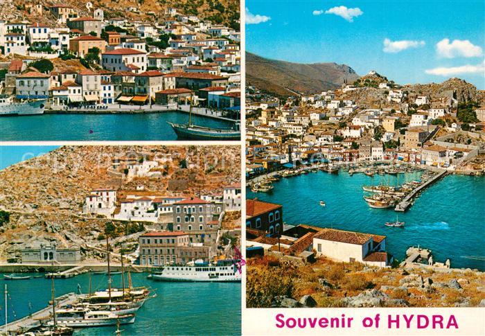 Hydra Greece Teilansicht Hafen Panorama