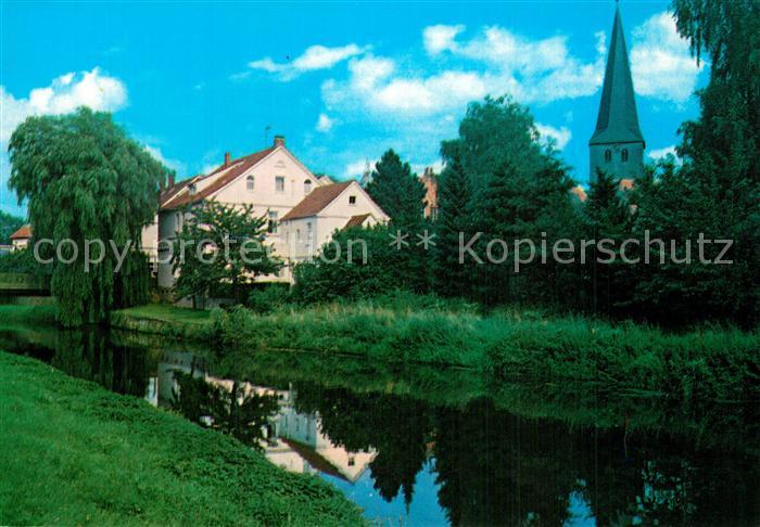 Buende Westfalen Partie an der Else mit Laurentiuskirche