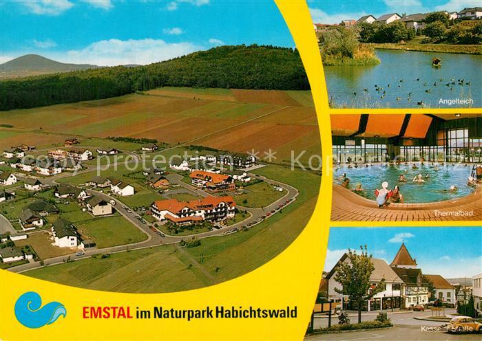 Emstal Bad Fliegeraufnahme Kurbetrieb Angelteich Thermalbad Kasseler Strasse