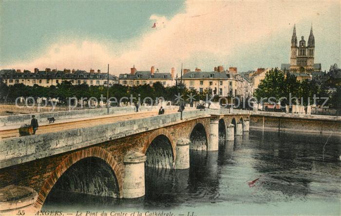 Angers Pont du Centre et la Cathedrale