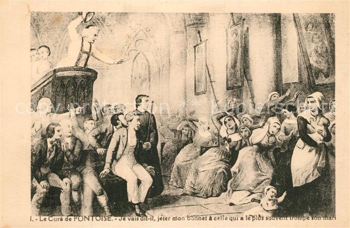 Pontoise Val-d Oise Le Curé Peinture Kuenstlerkarte