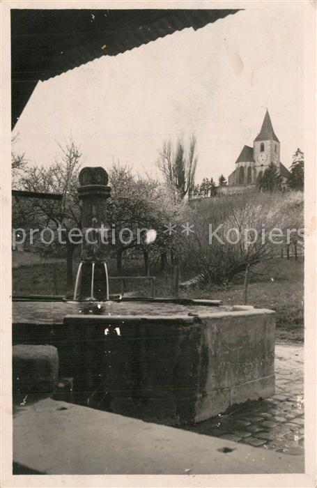 Hunawihr Hunaweier Fontaine Sainte Huna et l'Eglise