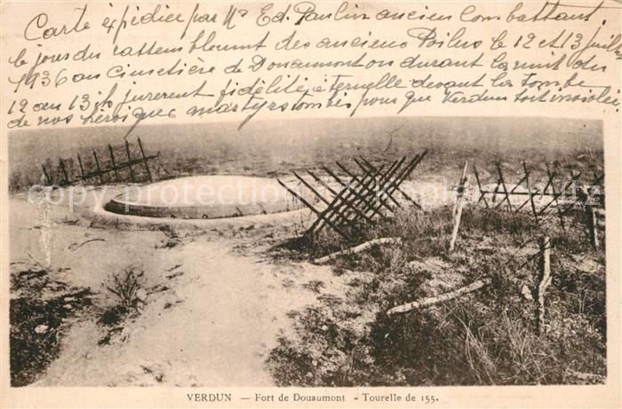 VERDUN Meuse Fort de Douaumont Tourelle de 155